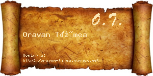 Oravan Tímea névjegykártya